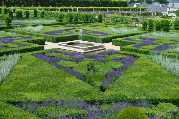 Gardens at Château de Villandry  Indre-et-Loire, France.