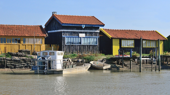 Oyster boat. La Tremblade, Poitou-Charentes, France.