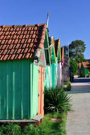 More colorful cabins from the Le Château-d’Oléron. Charente-Maritime