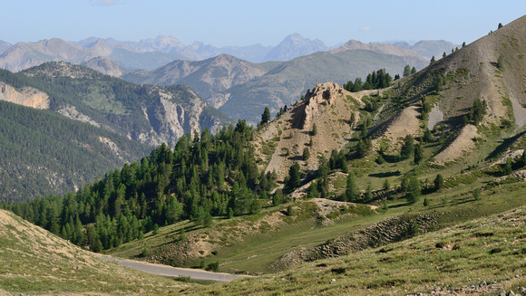 North side view from the summit of the Col de l'Izoard,France.