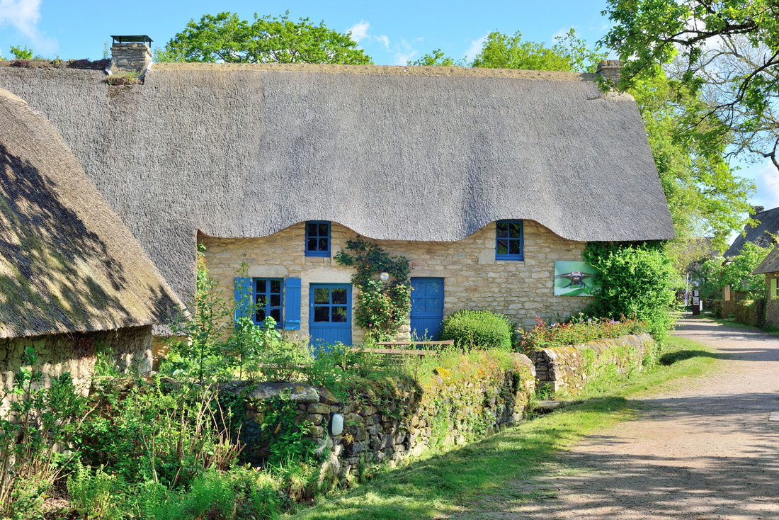 Kerhinet, village de chaumières,  Loire -Atlantique ,France