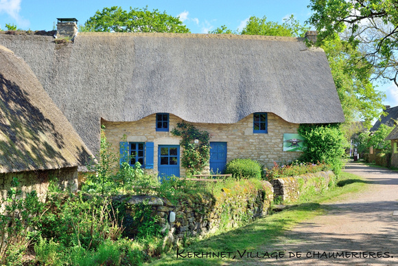 Kerhinet, a typical village in the heart of the reserve of la Brière ,Loire- Atlantique, France.
