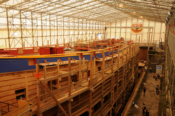 Building the replica of the French frigate Hermione at the Corderie Royale at Rochefort. France.