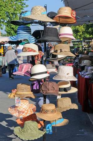 HATS. Market day Chavigny, Vienne,France